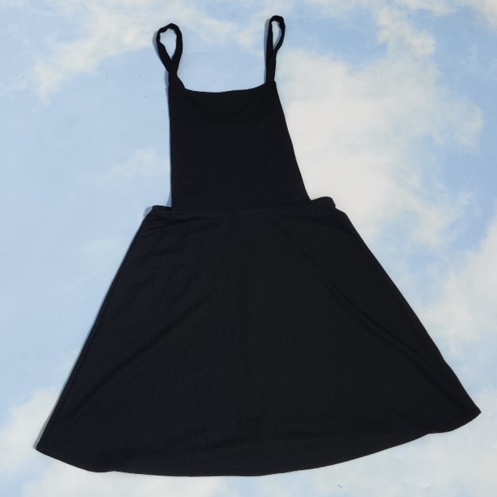 Black Overall Dress Black Knit Dress Black Mini Dress Layering Dress